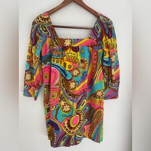 Milly of New York multicolor Paisley mini Dress/Tunic Size 6